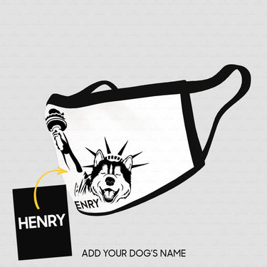 Personalized Dog Gift Idea - The Statue Of Liberty Dog Closing Eyes White Background For Dog Lovers - Cloth Mask
